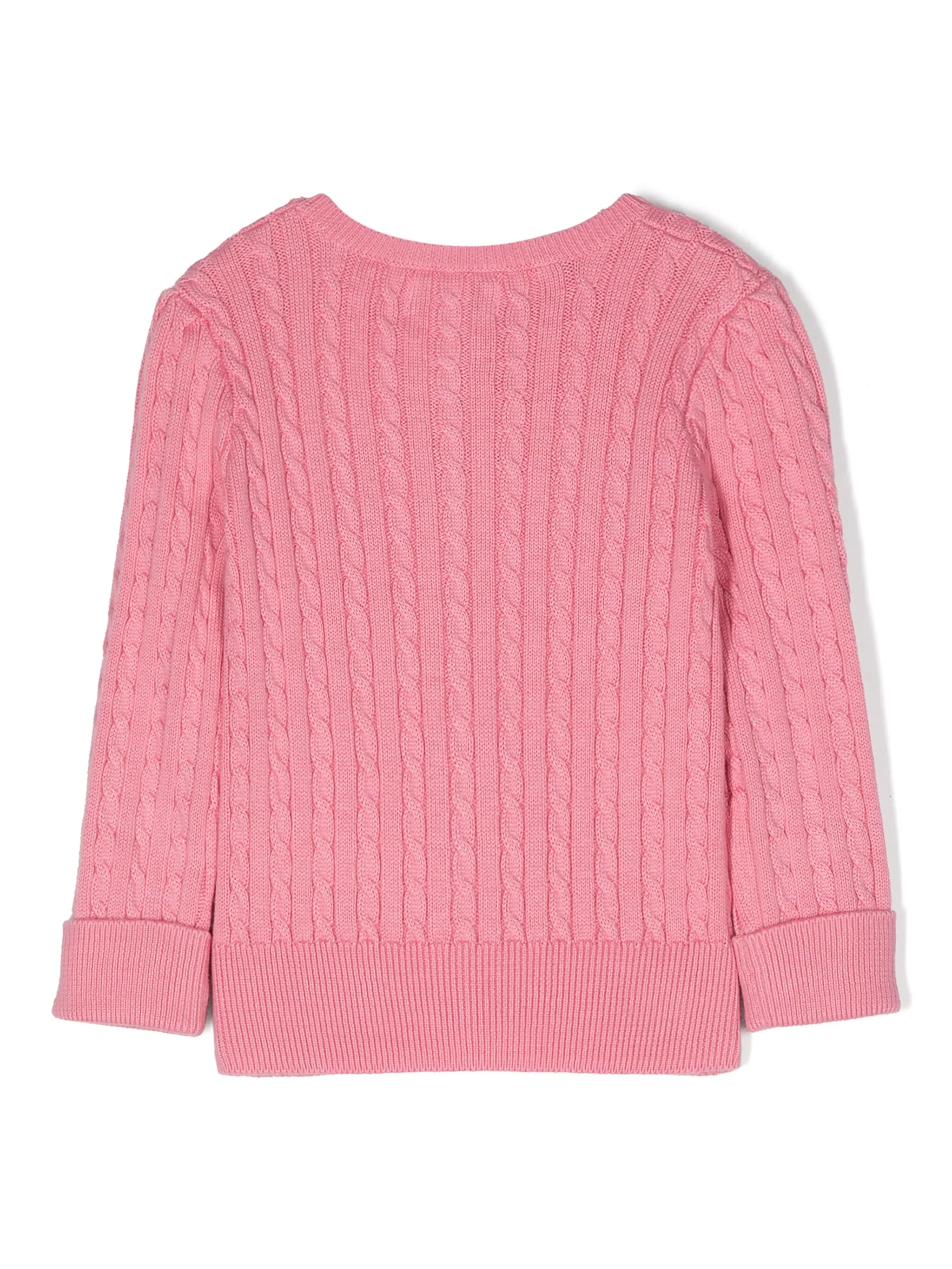 Кардиган фактурной вязки Polo Ralph Lauren Kids, розовый — фото 2