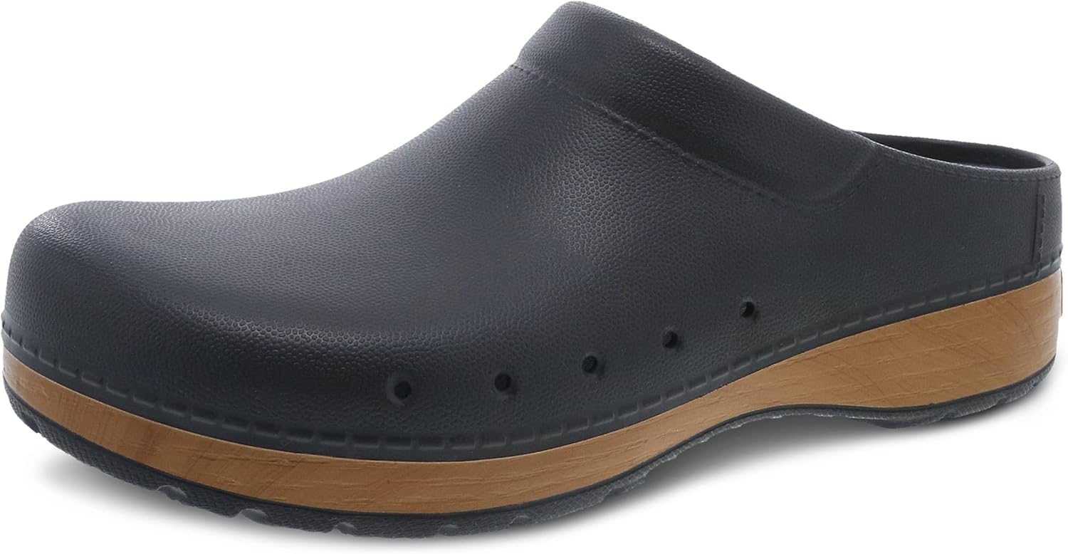 

Мужские сабо Dansko Kane Slip On - легкие и удобные с амортизирующей стелькой EVA и поддержкой свода стопы, черный