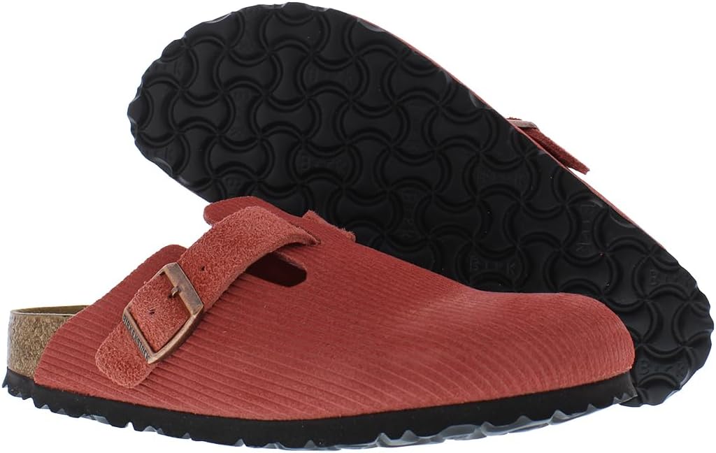 Унисекс сабо Birkenstock Boston с мягкой стелькой, красный/синий — фото 2