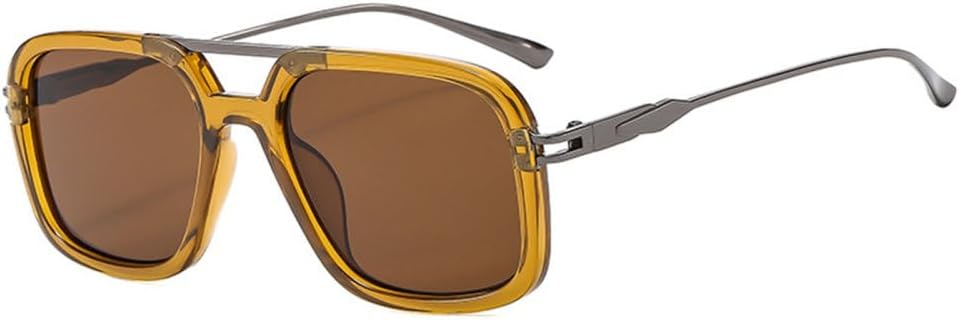 

Мужские солнцезащитные очки в стиле ретро с двойной перемычкой, защита от УФ-излучения UV400, модные женские солнцезащитные очки с градиентным переходом TYUVIVO, Tea Brown