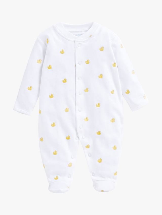 

Детский хлопковый комбинезон для сна с вышивкой уточки JoJo Maman Bébé, Yellow