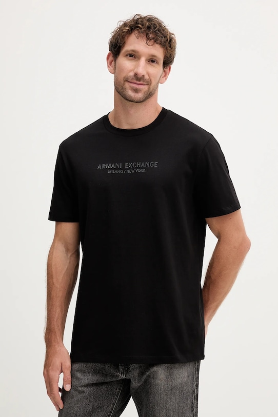 

Хлопковая футболка Armani Exchange, черный
