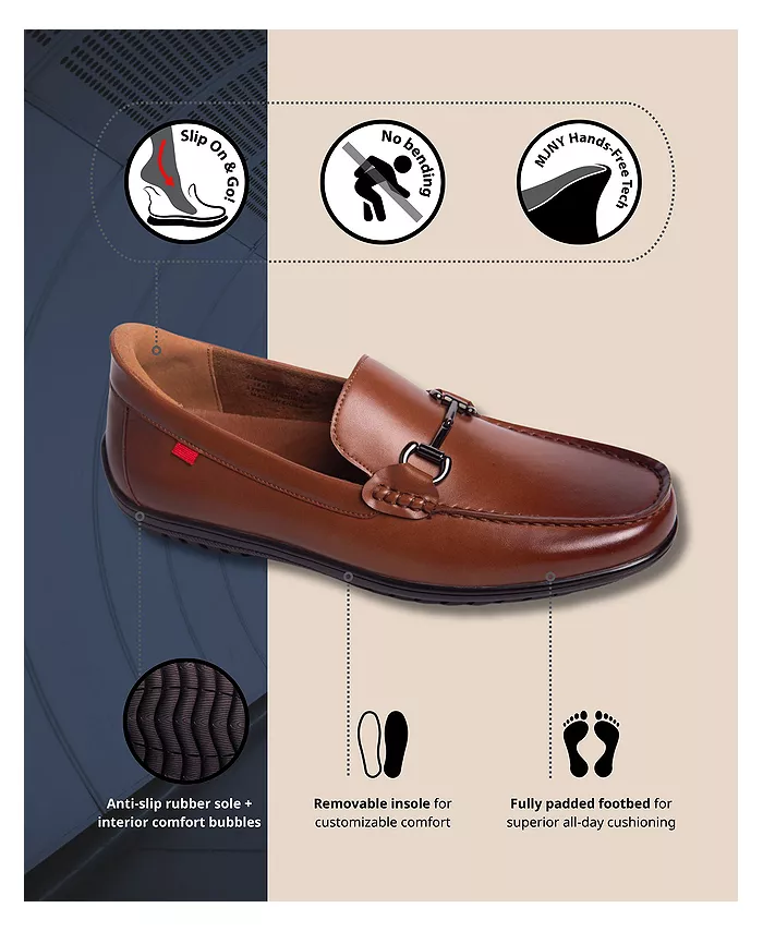 Мужские лоферы Elliot Road с технологией Hands-Free Slip On и пряжкой Marc Joseph New York, коричневый — фото 2