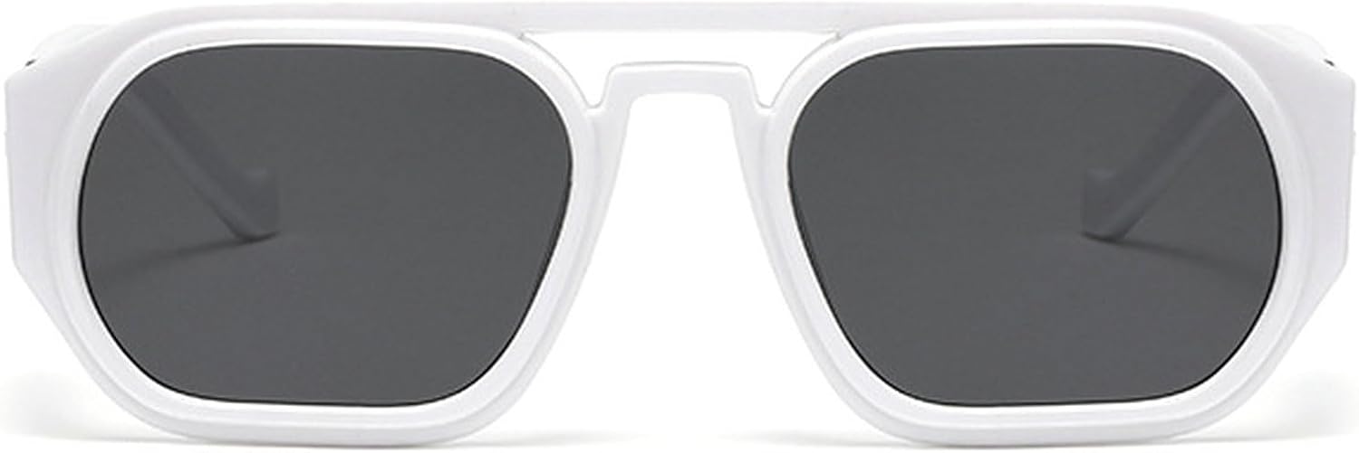 

Женские квадратные солнцезащитные очки 2025 года, роскошные винтажные солнцезащитные очки-пилот с двойным дужком для мужчин, модные очки для вождения, защита от УФ-излучения UV400 mincl, White Black