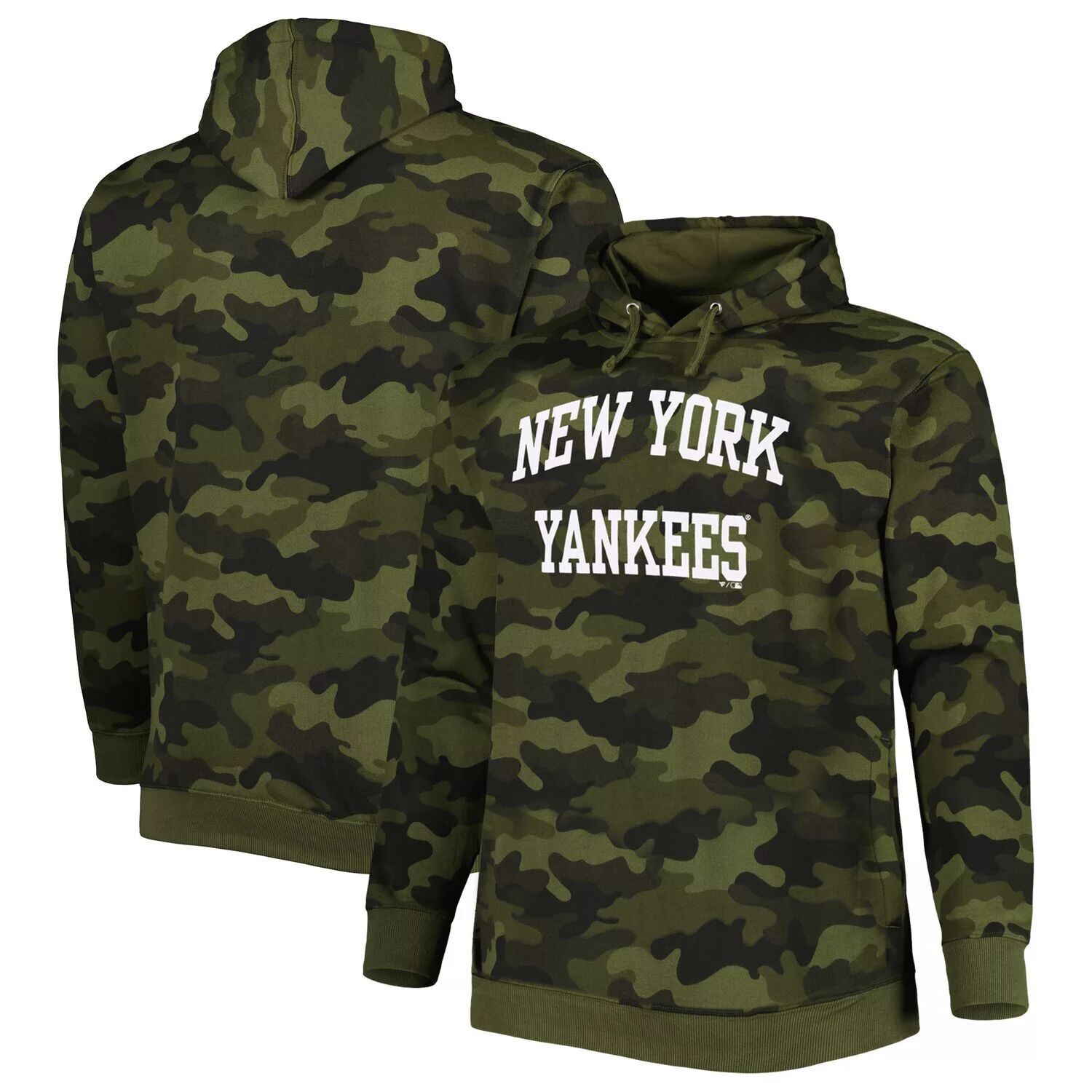 

Мужской камуфляжный пуловер с капюшоном New York Yankees со сплошным принтом