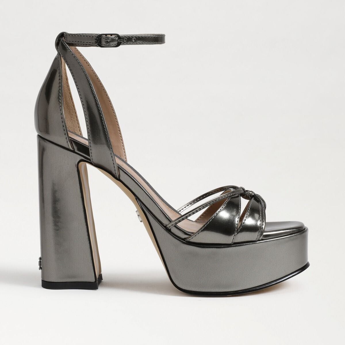 Женские туфли Sam Edelman Kamille I7555S3301 на каблуке 9,5 см, серые, с ремешком на щиколотке KHD219, серый — фото 2