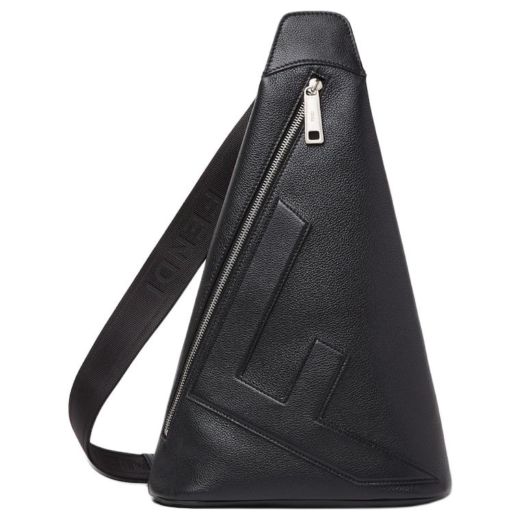 

FENDI Кожаная сумка через плечо ROMA Grain Leather Large мужская черная