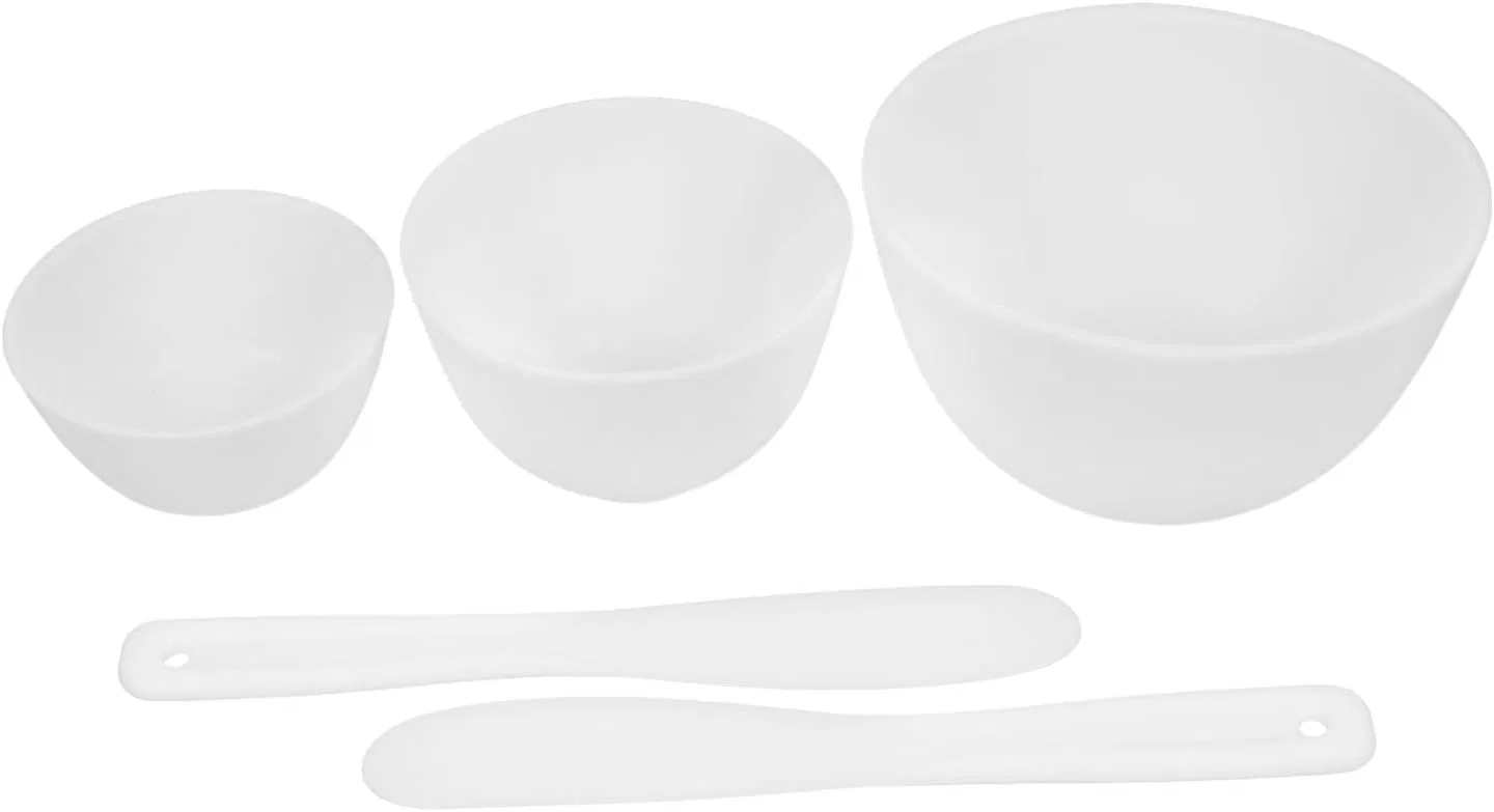 Набор мисок для смешивания масок Silicone Face Mixing Bowl Kit Frcolor 3 миски + 2 палочки белый — фото 2