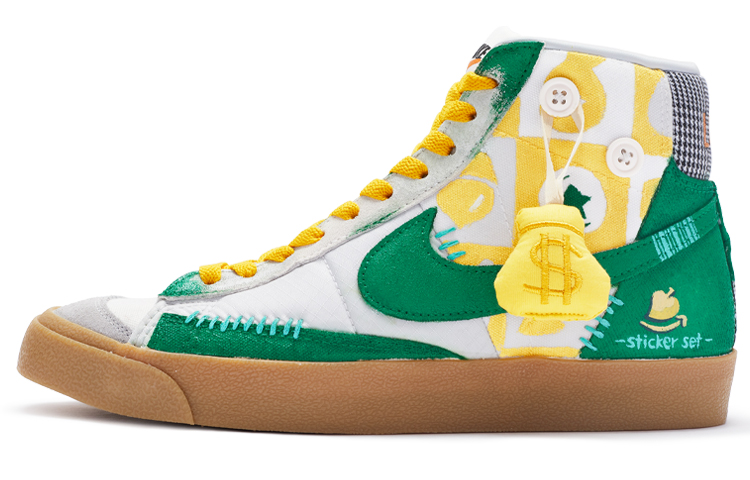 

Кроссовки Nike Blazer Skateboard Shoes Men Low-Top Yellow/Green White