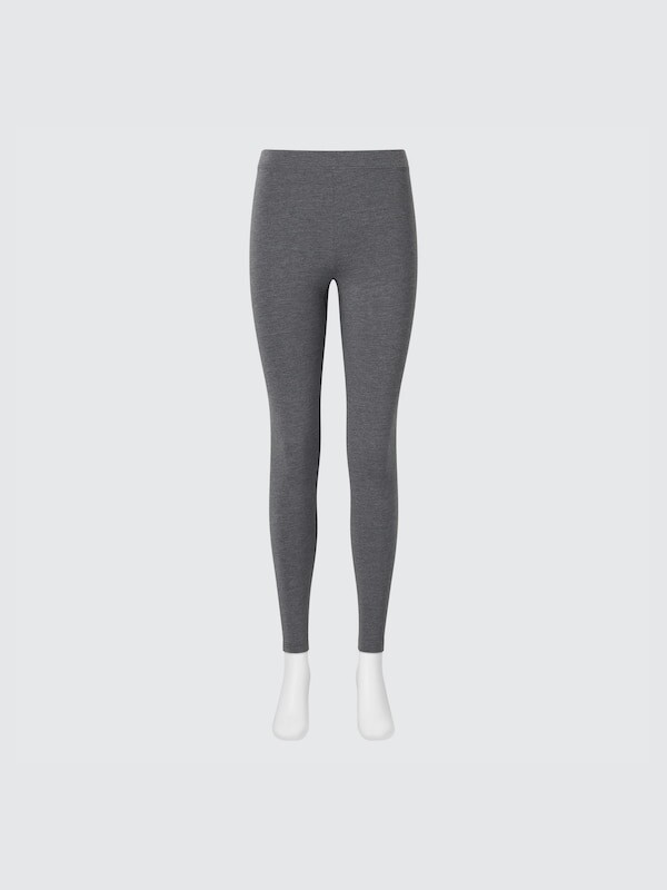 

Очень теплые хлопчатобумажные леггинсы heattech Uniqlo, серый