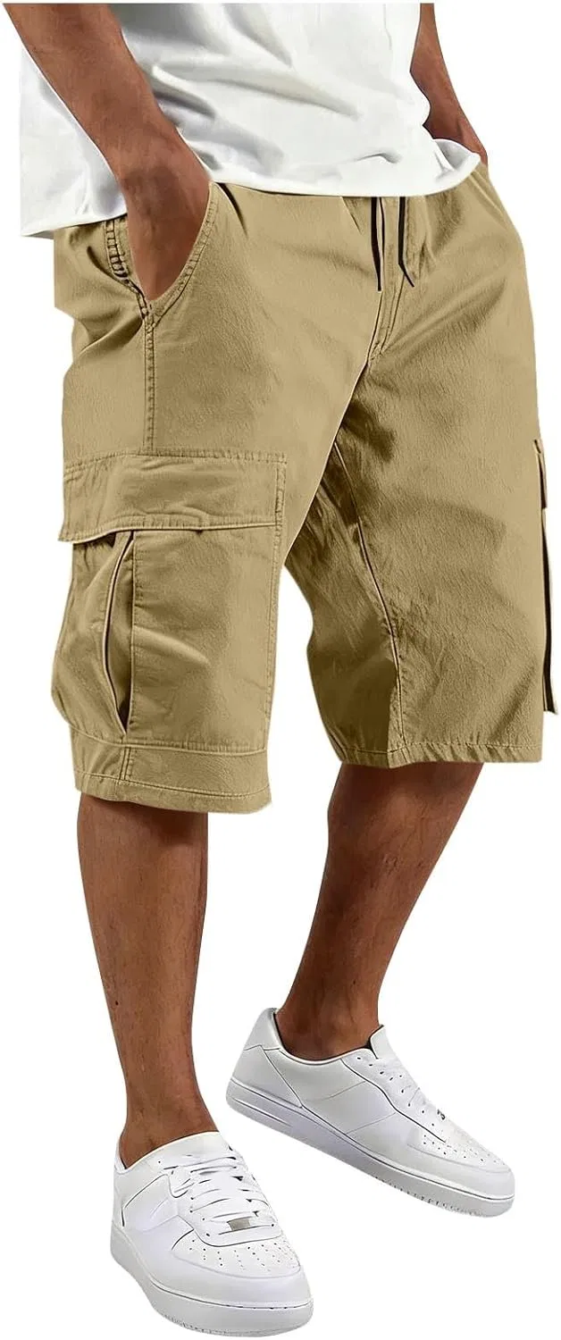 Мужские карго шорты на эластичном поясе, Khaki