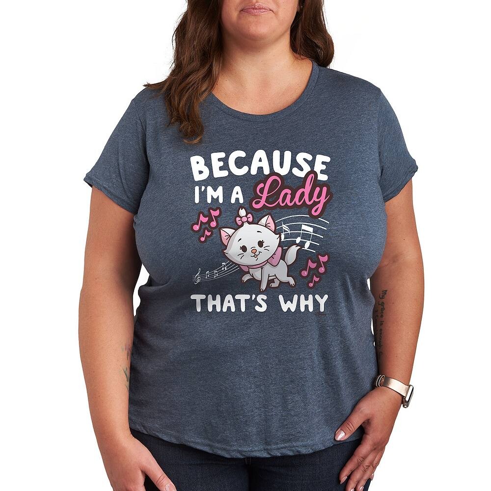 

Футболка Disney's The Aristocats Marie Plus I'm A Lady с рисунком, цвет Heather Blue