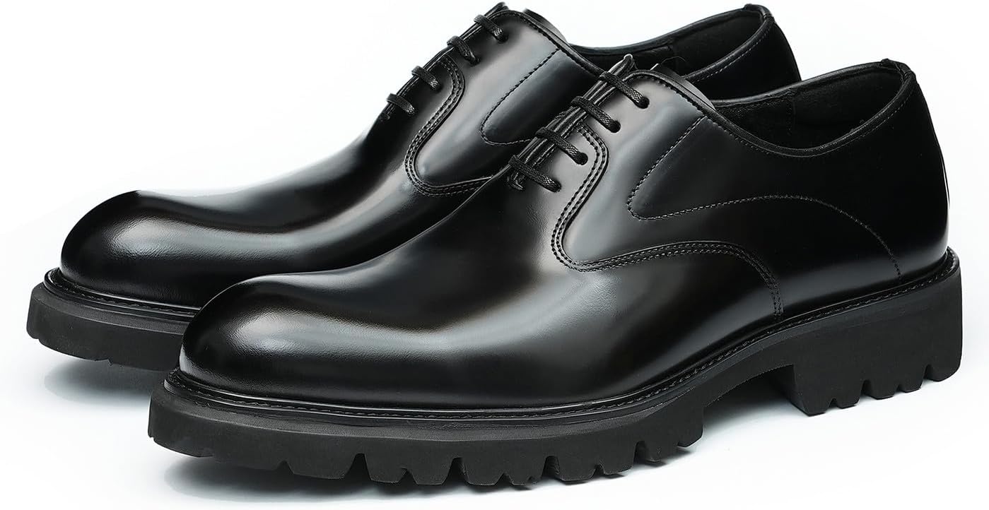 

Мужские оксфорды Santimon, черные, формальные деловые кожаные туфли с заостренным носком, дерби, повседневная обувь для мужчин