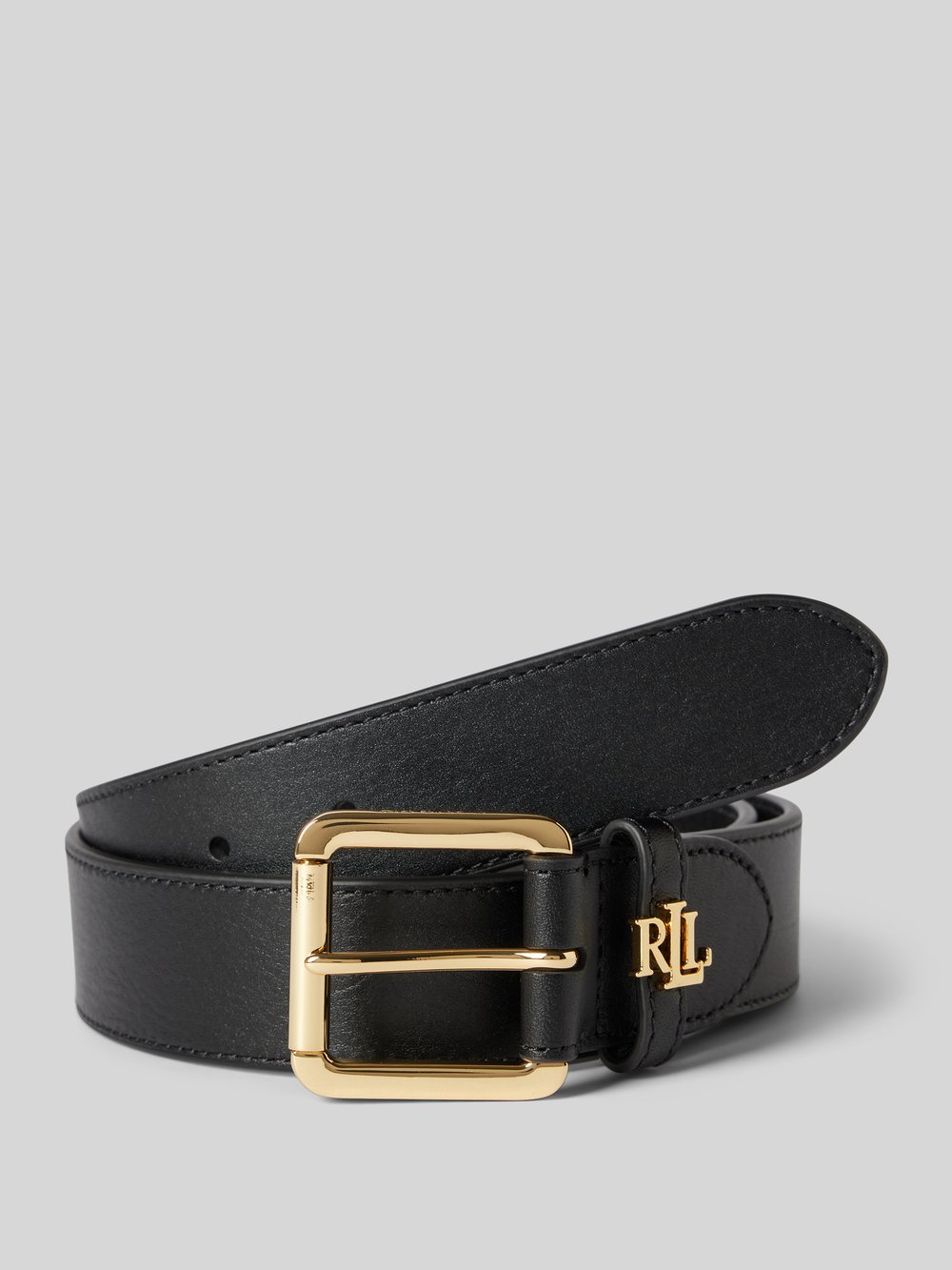 

Кожаный ремень с наклейкой на этикетку модель 'LOGO KEEPER' Lauren Ralph Lauren, черный