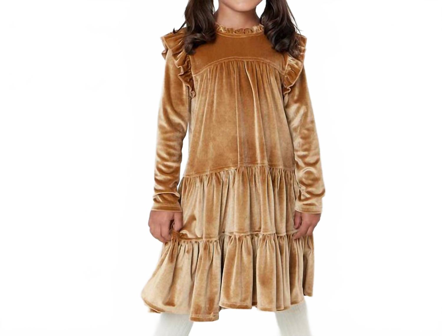 

Золотое велюровое платье Gir'ls Velour Kalani Pink Chicken