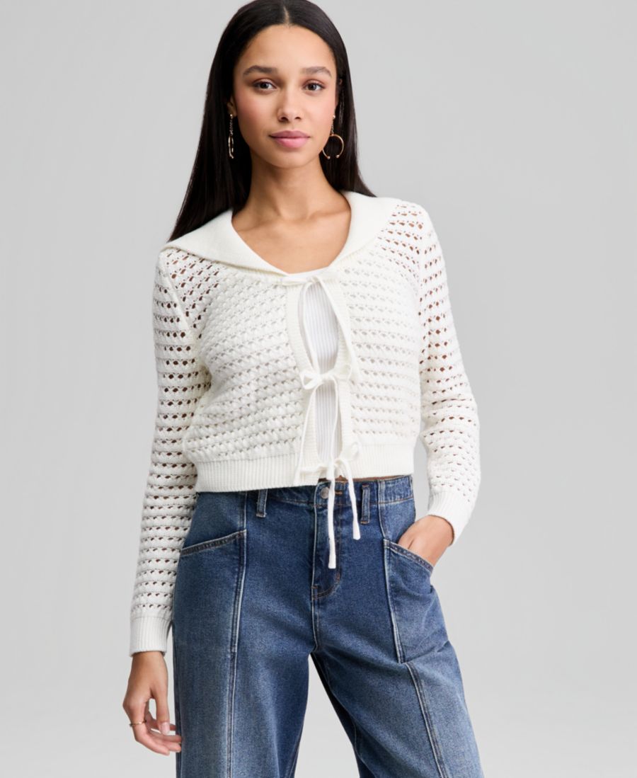 

Женский кардиган с широким воротником и завязками спереди, эксклюзивно для Macy's And Now This, Calla Lilly