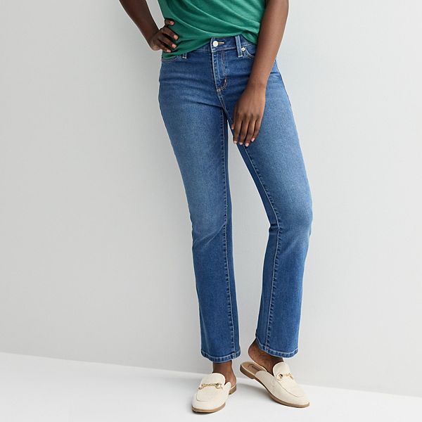 

Джинсы bootcut mid-rise Petite Sonoma Goods For Life, Deep Blue Wash