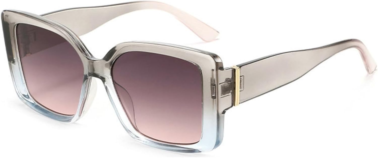 

Willochra Модные большие квадратные женские солнцезащитные очки желейного цвета в стиле ретро с широкими дужками, мужские градиентные очки с защитой от УФ-излучения UV400, C4