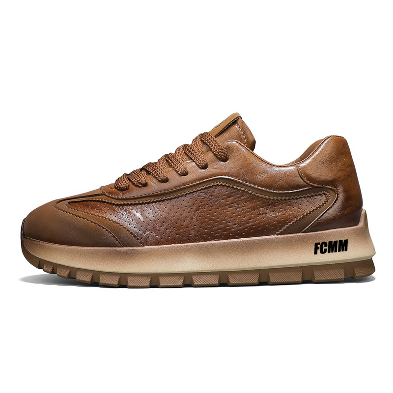 

FCMM Скользоустойчивые, износостойкие, дышащие, легкие мужские повседневные кеды низкие коричневые, цвет Brown