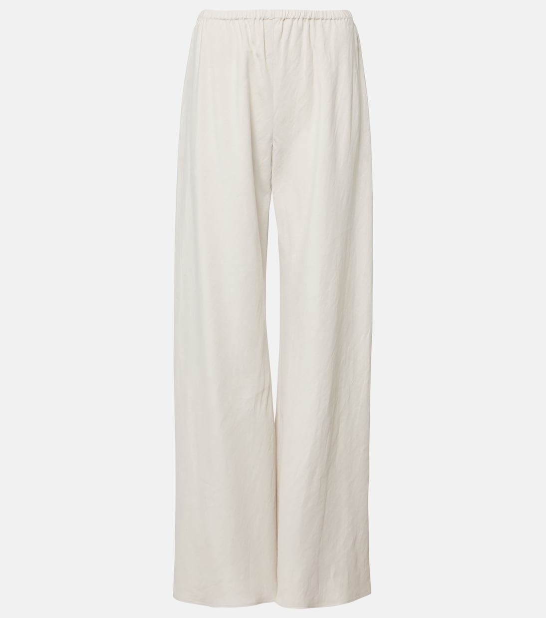 

Широкие брюки Gala из шёлка и льна The Row, Pearl Grey