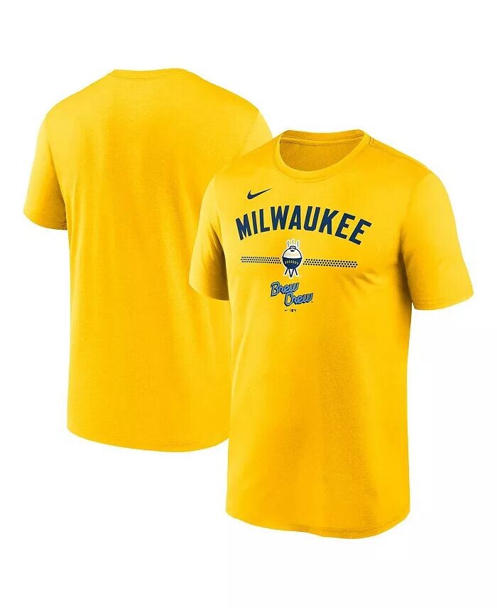 

Мужская золотая футболка Milwaukee Brewers City Connect Legend Performance Nike