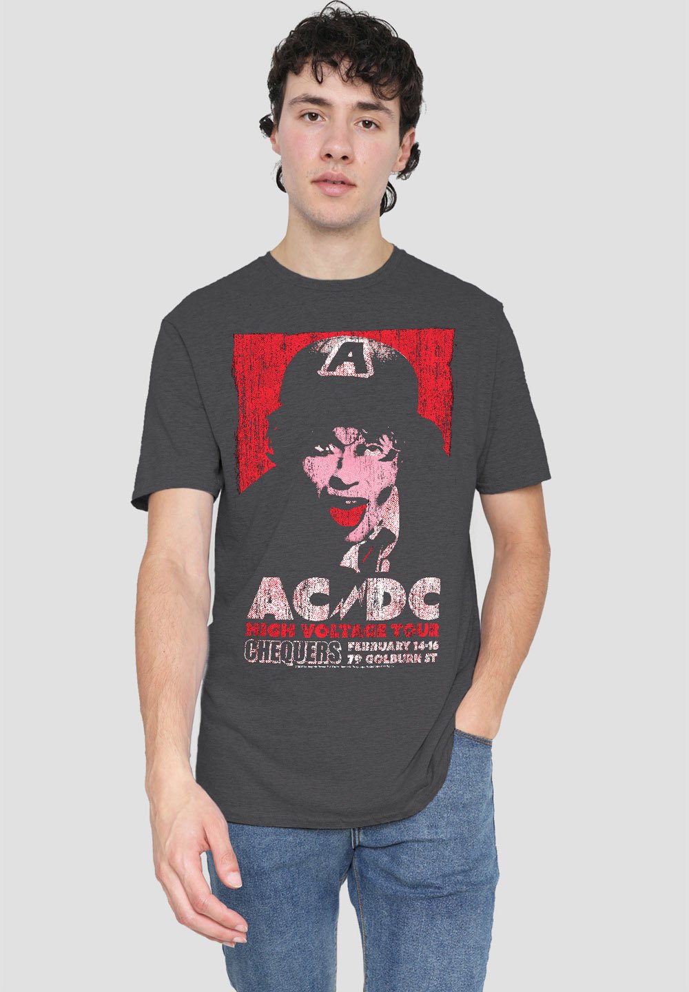 

Футболка с принтом AC DC HIGH VOLTAGE LIVE Cotton Soul, антрацит