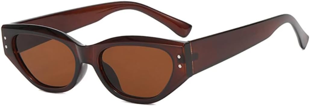 

Популярные модные маленькие солнцезащитные очки «кошачий глаз» для женщин, ретро, ​​гелевые, разных цветов, с защитой от УФ-излучения UV400, в стиле панк с заклепками generic, Brown Brown