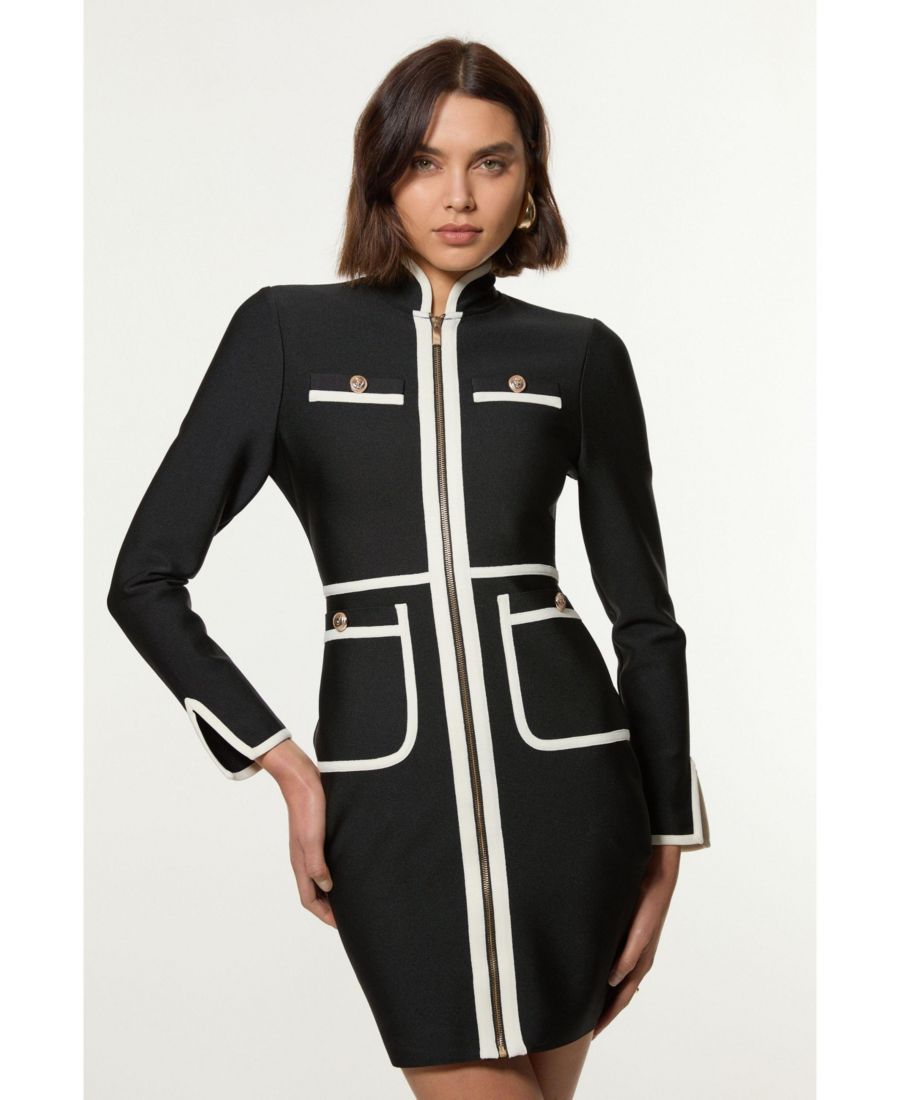 

Женское трикотажное платье в стиле милитари с бандажной отделкой Karen Millen, Mono