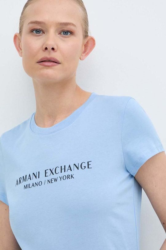 

Хлопковая футболка Armani Exchange, синий