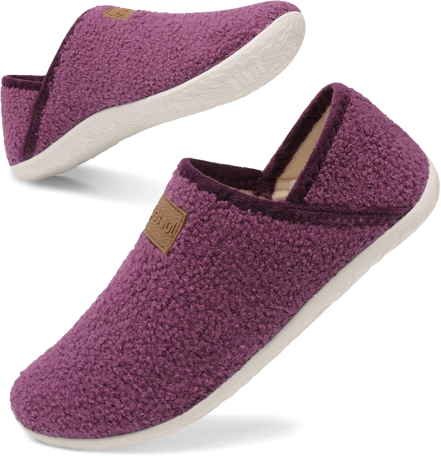 

Домашние тапочки Spesoul Fuzzy House для женщин и мужчин, закрытая задняя часть, легкие, с мягкой искусственной меховой подкладкой, тапочки-носки для дома, спальни, офиса, йоги и прогулок на улице, Ty4 Sooldpurple
