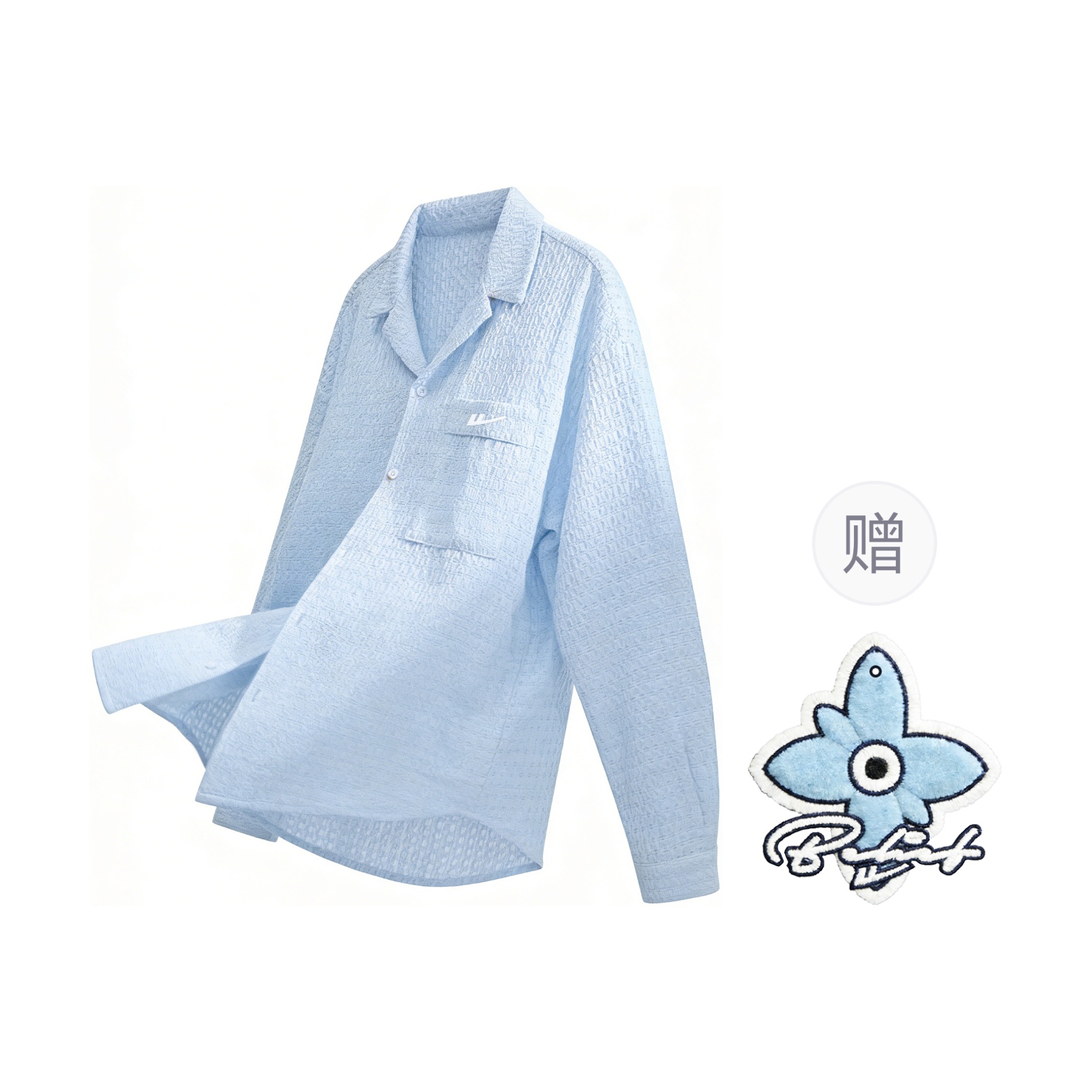 

Рубашка Unisex Lapel Moderate Others WARRIOR, синий[free badge+scented sachet charm]