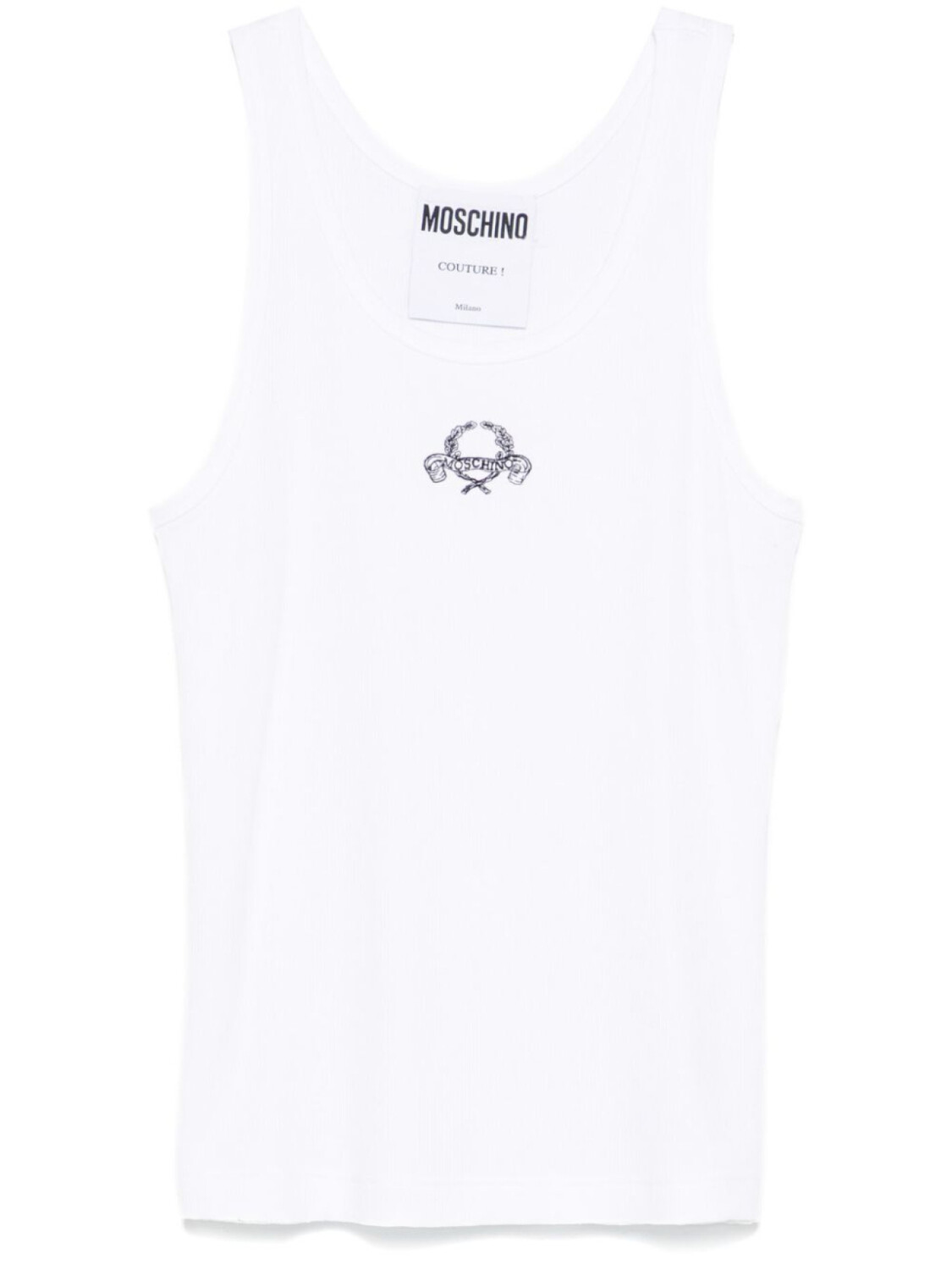 

Moschino топ с вышитым логотипом, белый