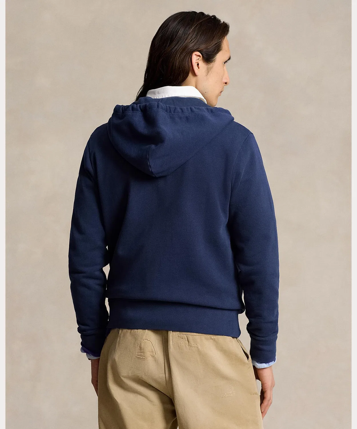 Худи флисовое Polo Ralph Lauren с принтом, синее — фото 4