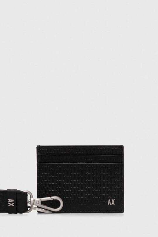 

Кожаная визитница и брелок для ключей Armani Exchange, черный
