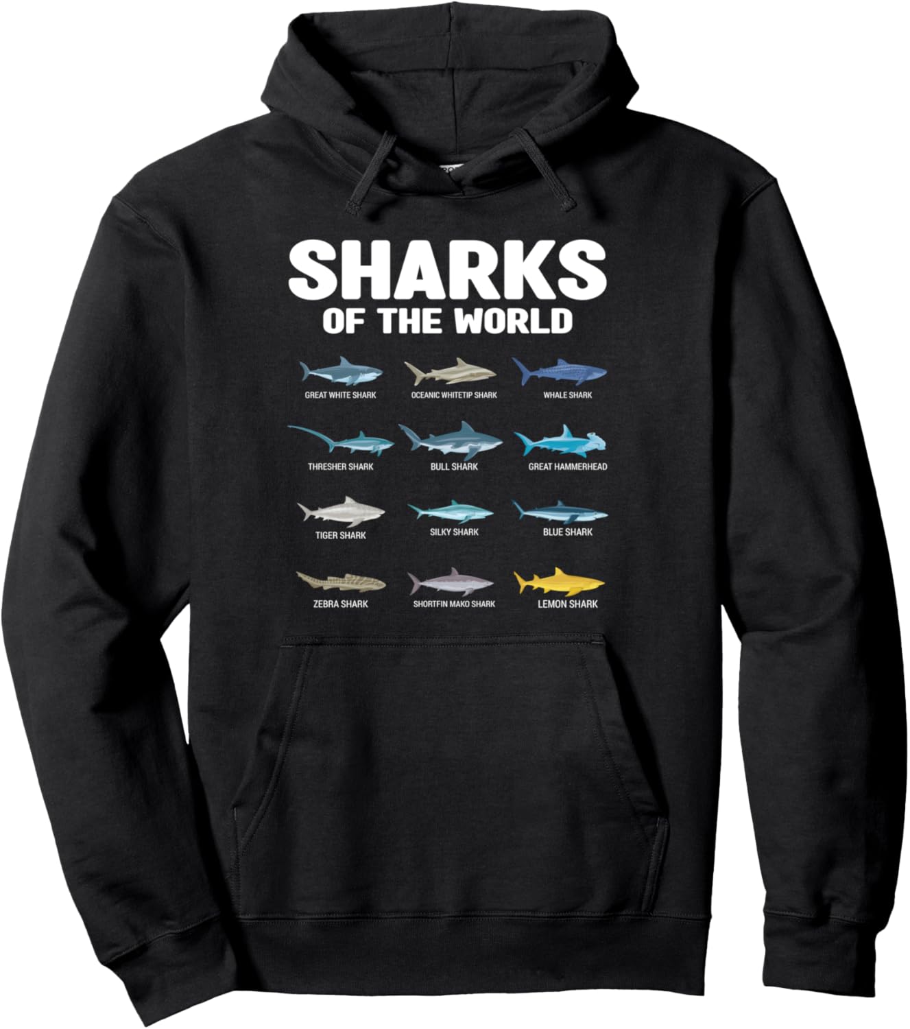 

Толстовка с изображением белой акулы Sharks O The World Great Hammerhead & Bullshark Gift