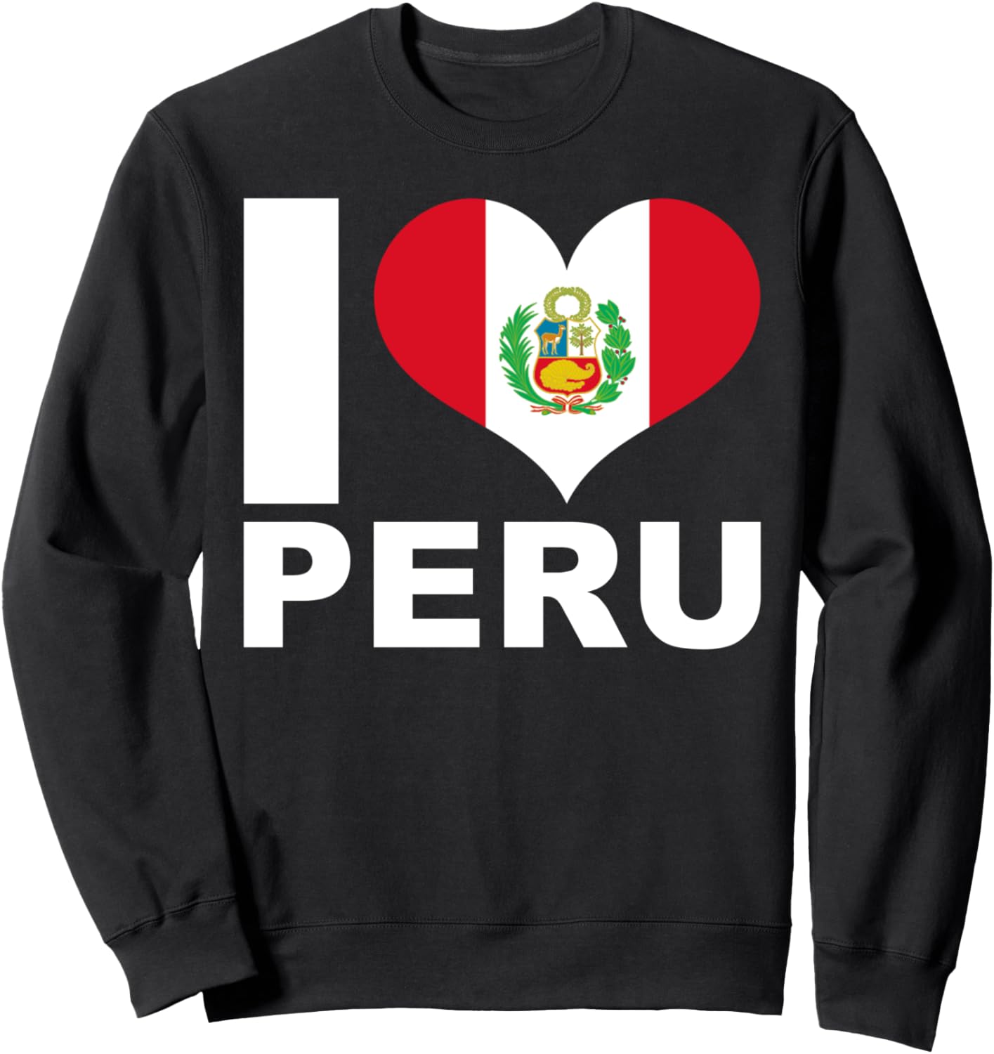 

Я люблю Перу - Толстовка с изображением флага Перу в форме сердца Love Peru, черный