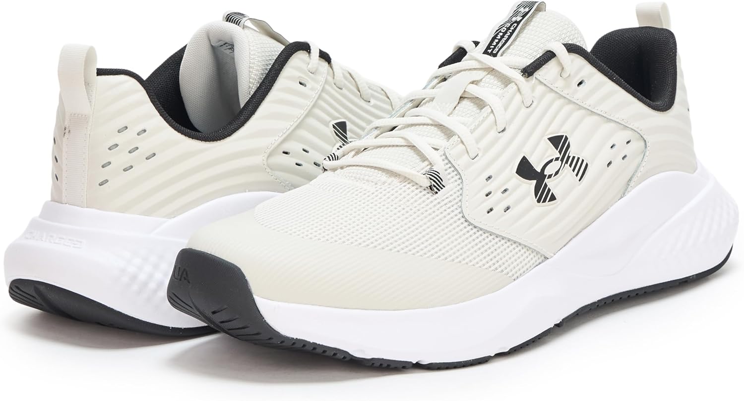 Кроссовки Under Armour Men's Charged Commit Trainer 4, (110) Summit White/White/Black — фото 3