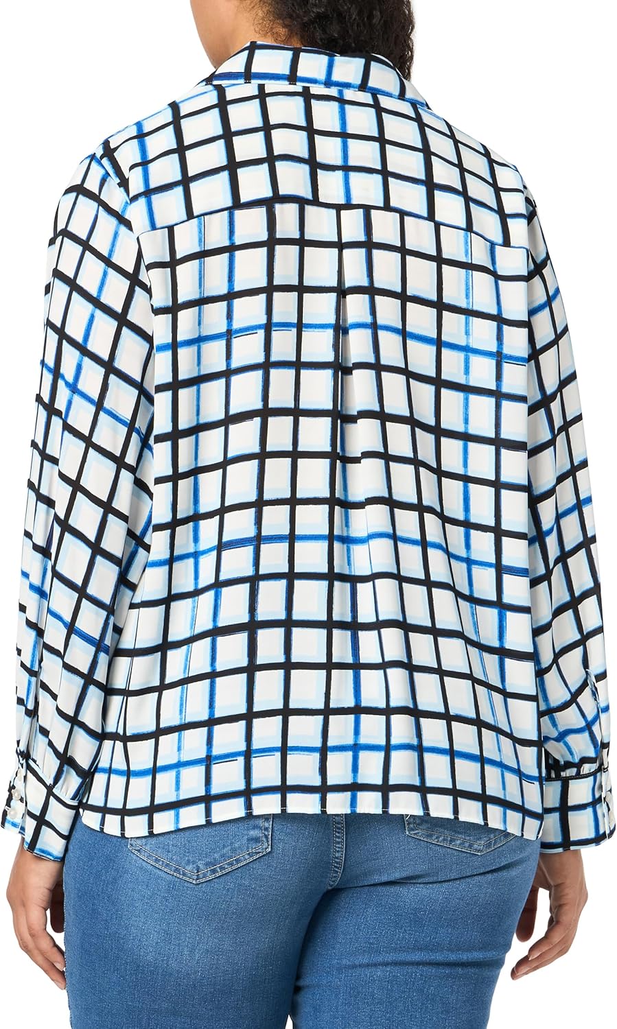 Женская блузка Calvin Klein с длинным рукавом и имитацией запаха, Soft White Combo — фото 2