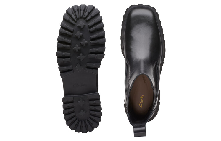 Ботинки женские Clarks высокие на каблуке, черный — фото 3