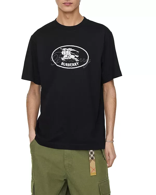 Футболка Burberry Cotton Knight Print, Черный
