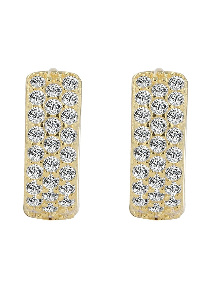 

Adeliás Женские серьги - серьги-кольца на шарнирах из серебра 925 пробы с кубическим цирконием в золоте