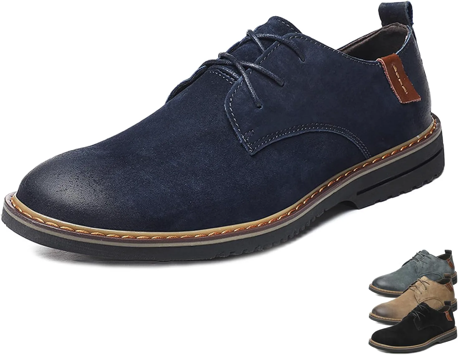 

Мужские классические оксфорды на шнуровке, повседневные кожаные комфортные туфли, британские деловые с крыльями, противоскользящие формальные туфли Lymphvity, темно-синий