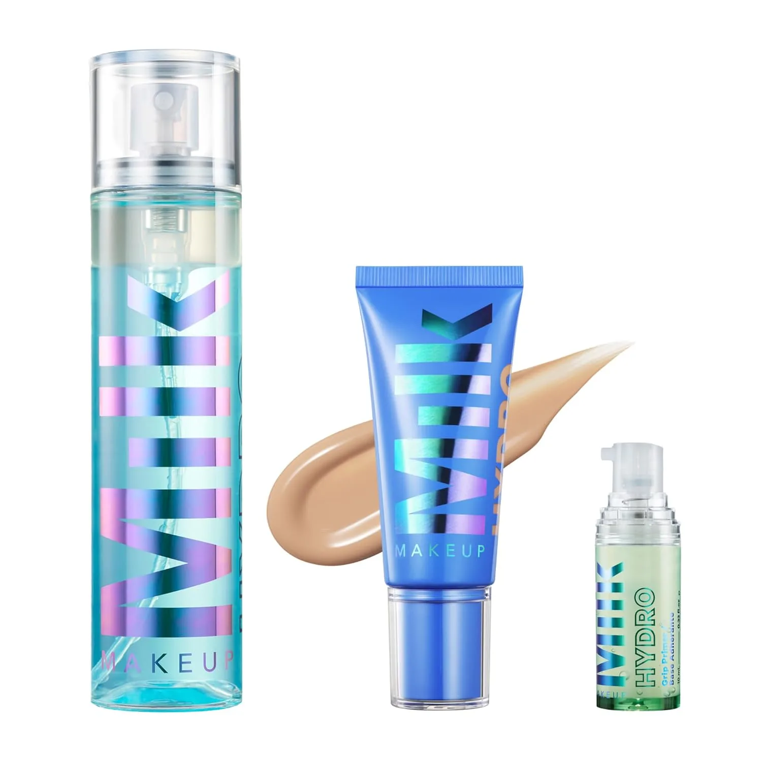 Milk Makeup Hydro Grip набор с праймером, спреем-фиксатором и тональным средством 4 - увлажняет кожу и фиксирует макияж до 12 часов - легкий и стойкий с гиалуроновой кислотой