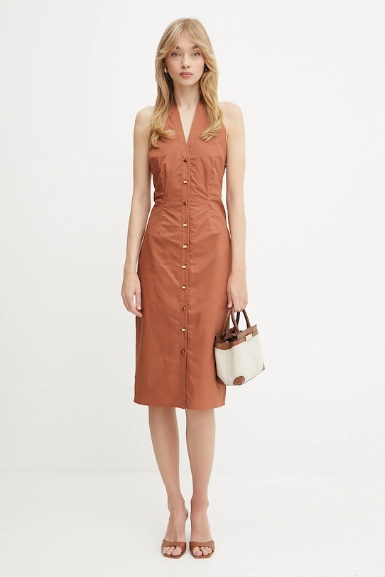 

Хлопковое платье PAT Marciano Guess, коричневый