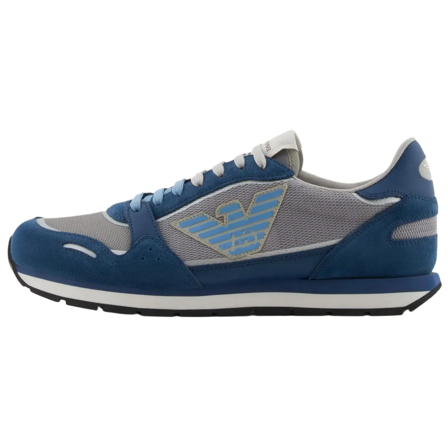 

Кроссовки со шнуровкой и круглым носком EMPORIO ARMANI, Blue