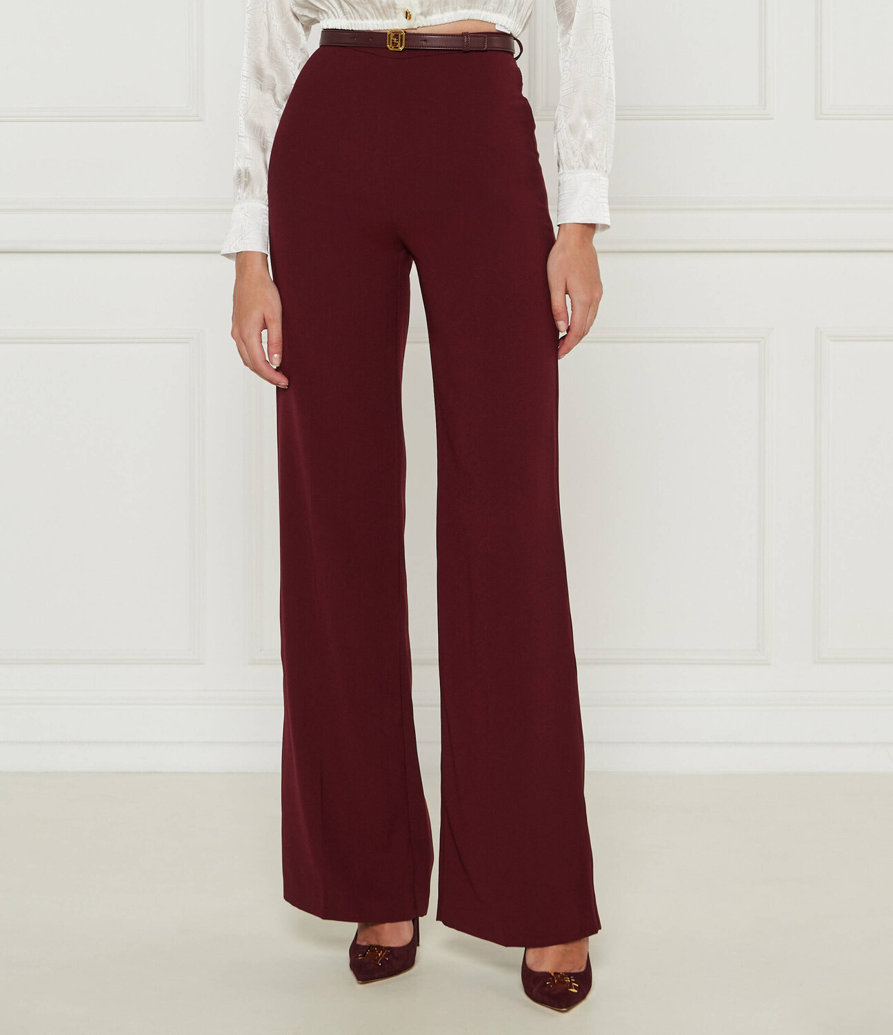 

Брюки Elisabetta Franchi flare fit, бордо