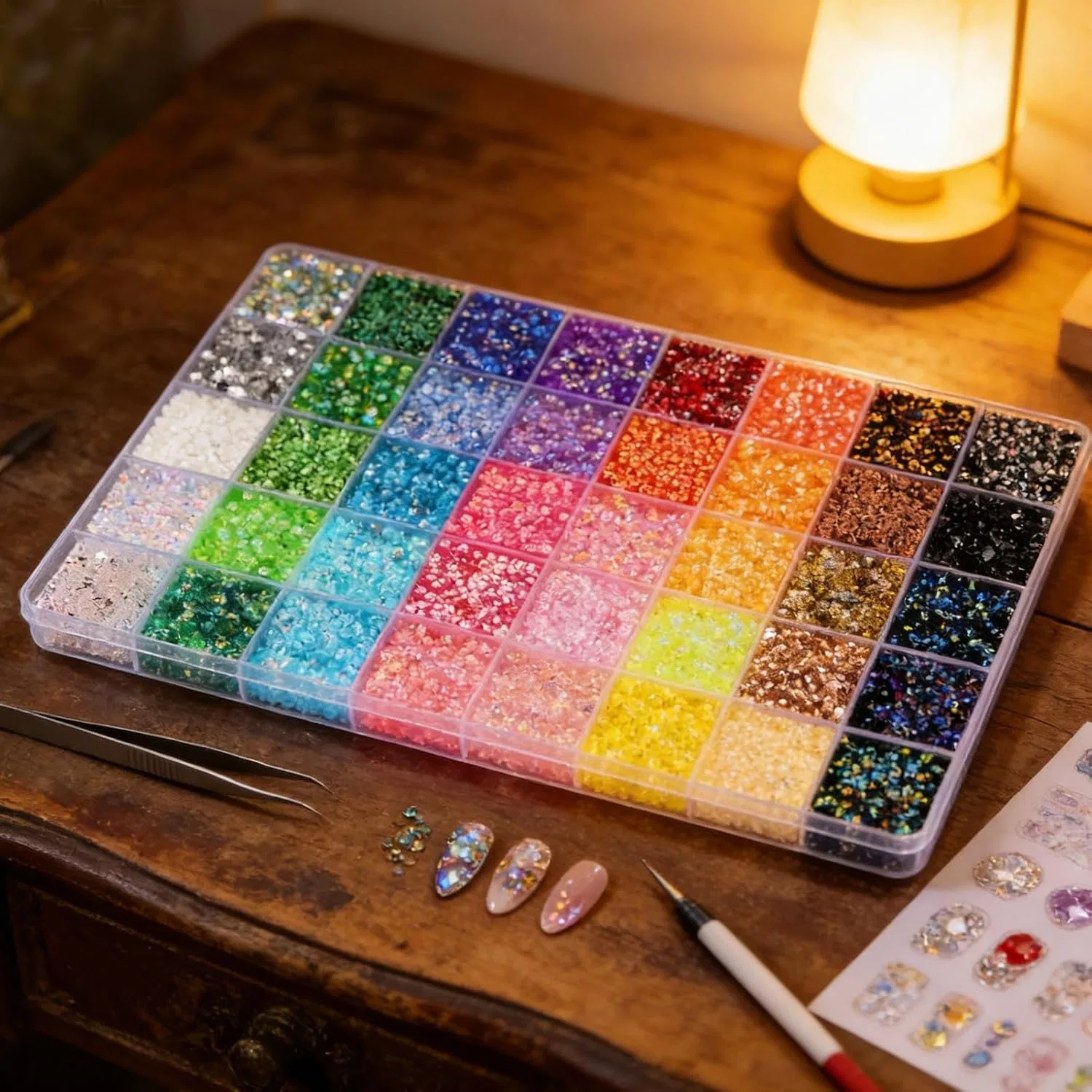Набор из 32000 страз для ногтей Jelly Rhinestones 3 мм, 40 цветов Generisch — фото 3