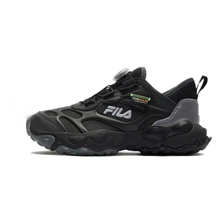 

FILA KIDS Детские кроссовки Dragon Carp с низким верхом, противоскользящие, устойчивые к истиранию и амортизации, цвет: черный, серый