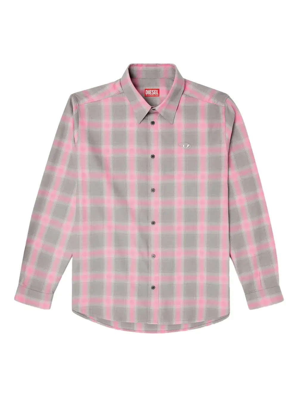 

Клетчатая рубашка с длинными рукавами DIESEL, розовый