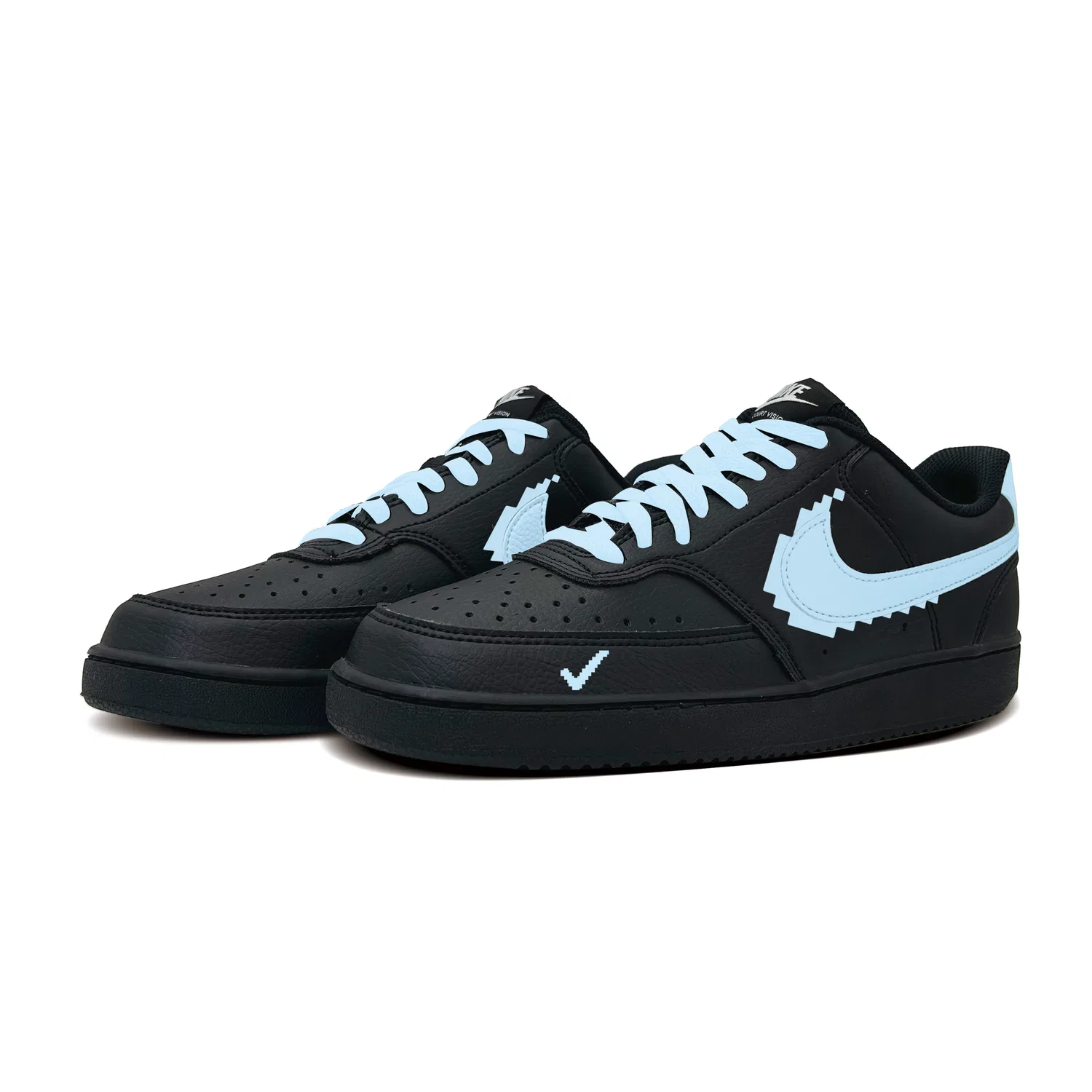 Кроссовки Nike Court Vision 1 Pixel Swoosh Light Blue — фото 4